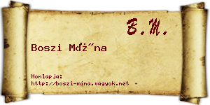 Boszi Mína névjegykártya